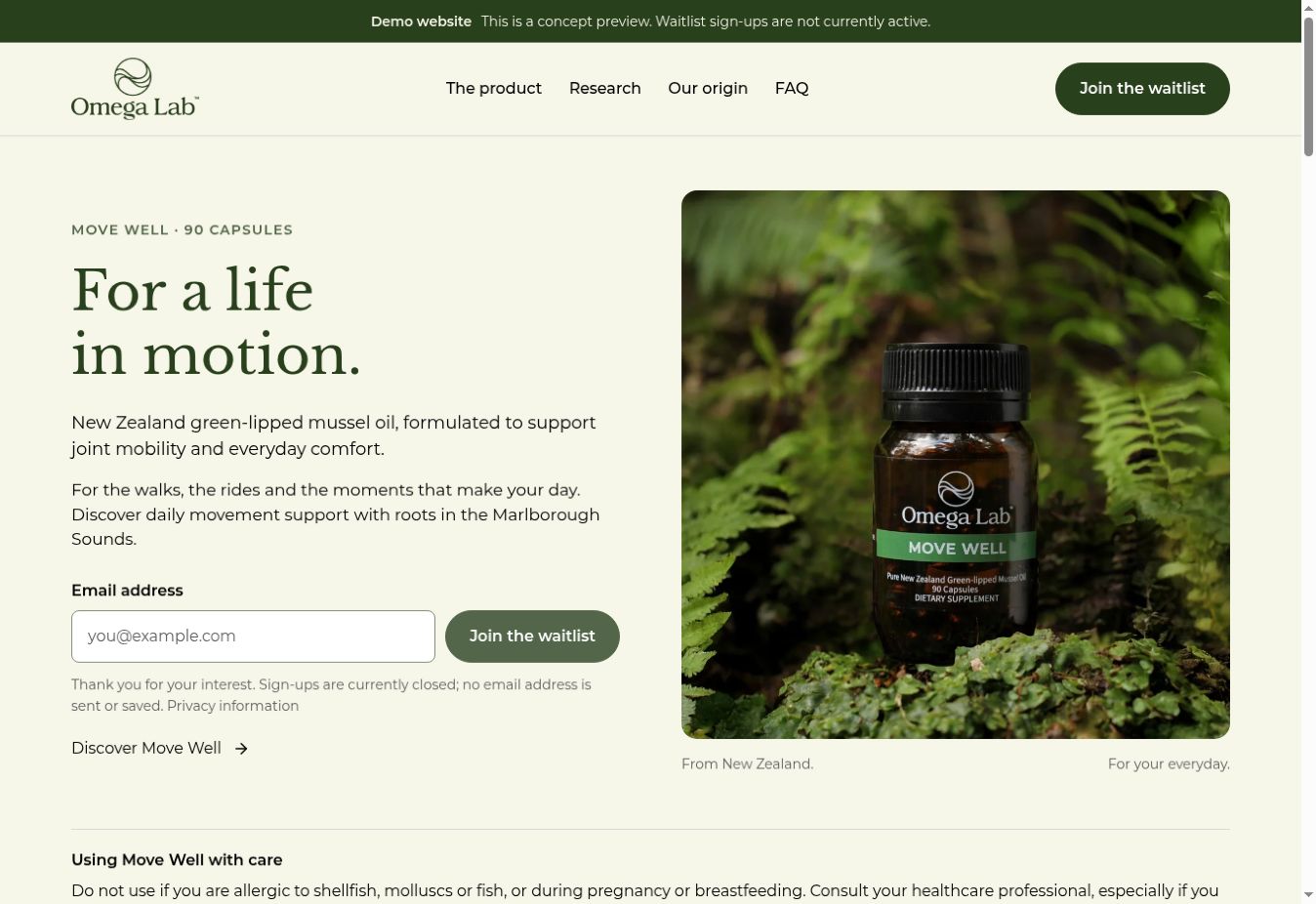 Omega Lab — website screenshot