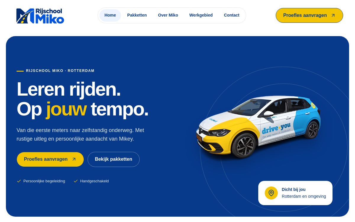 Rijschool Miko — website screenshot